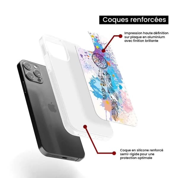 Coque i förstärkt silikon med tryck kompatibel med Samsung Galaxy S23 FE Drömfångare Färg