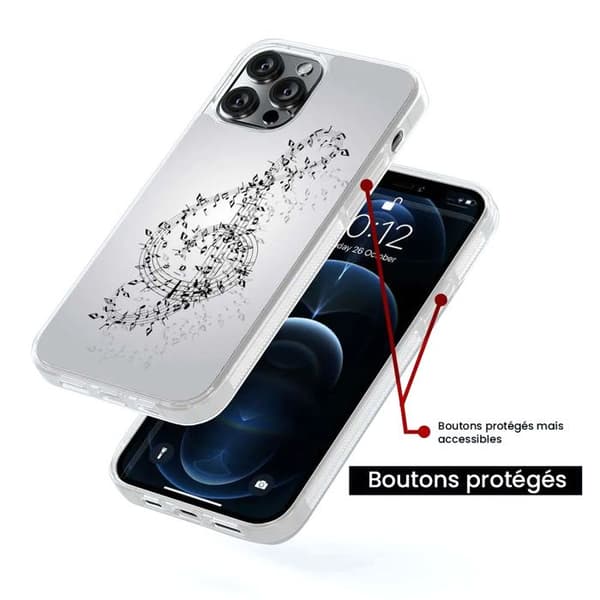 Siliconfodral med förstärkt tryck kompatibel med Samsung Galaxy S23 Plus Noternas vals