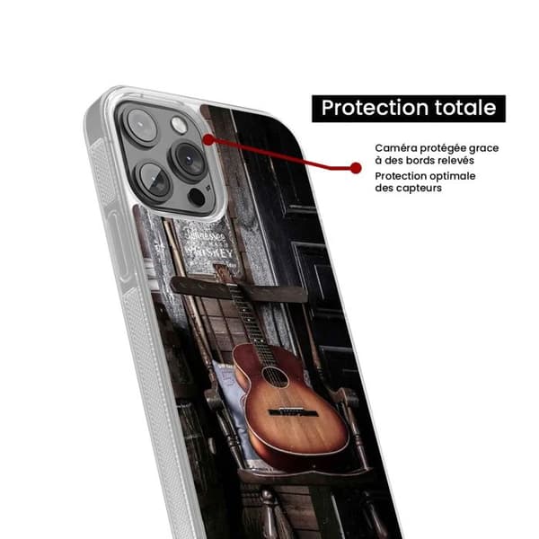 Förtjockad silikonfodral med tryck som är kompatibel med Samsung Galaxy S23 Ultra Gitarr
