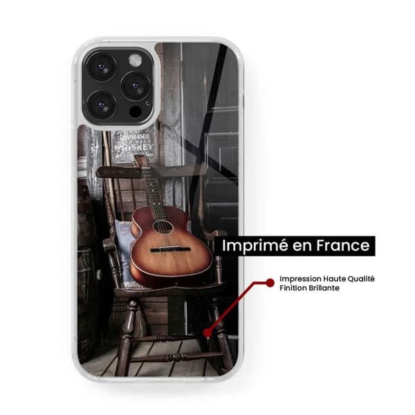 Förtjockad silikonfodral med tryck som är kompatibel med Samsung Galaxy S23 Ultra Gitarr