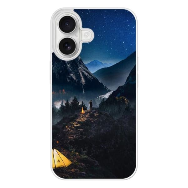 Siliconeförstärkt skal med tryck kompatibelt med Apple iPhone 16 Endast i Berg.