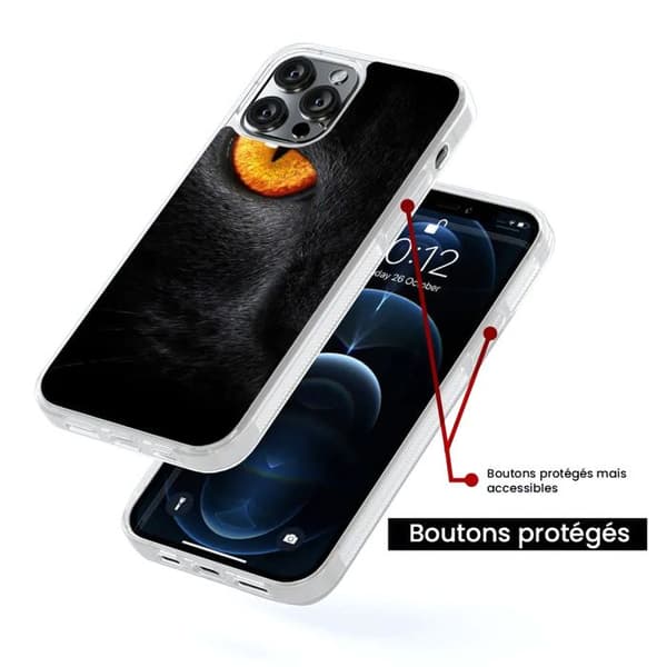 Förstärkt silikonfodral med tryck kompatibelt med Apple iPhone 15 Panteröga