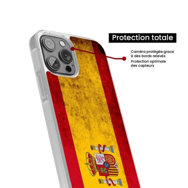Siliconförstärkt tryckt skal kompatibelt med Samsung Galaxy S24 Plus Spanska flaggan