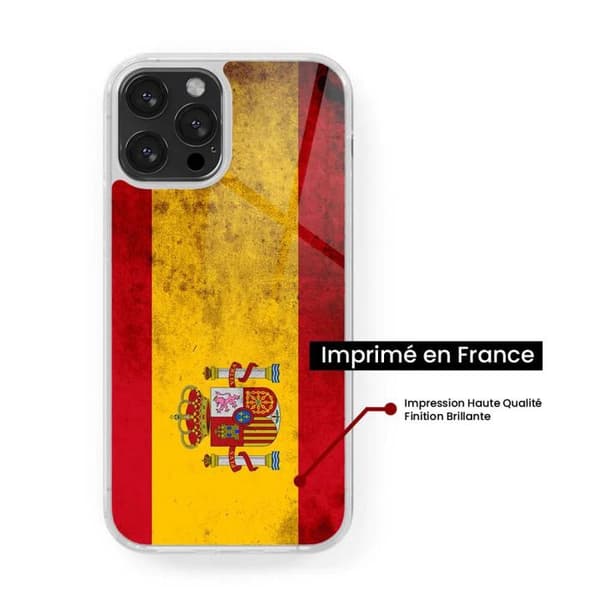 Siliconförstärkt tryckt skal kompatibelt med Samsung Galaxy S24 Plus Spanska flaggan