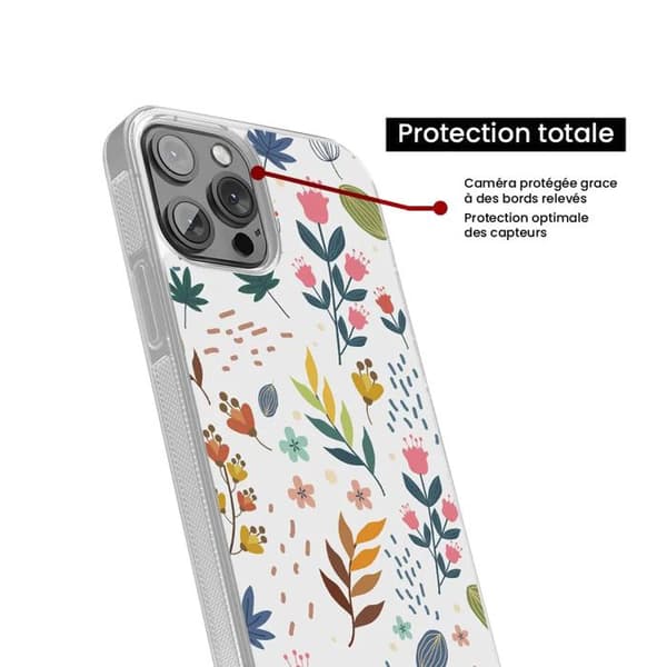 Siliconeförstärkt tryckt skal kompatibel med Samsung Galaxy S23 Färgade blommor