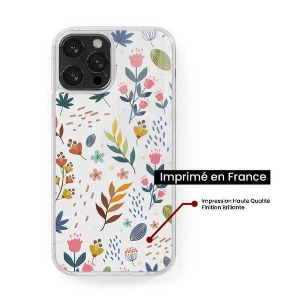 Siliconeförstärkt tryckt skal kompatibel med Samsung Galaxy S23 Färgade blommor