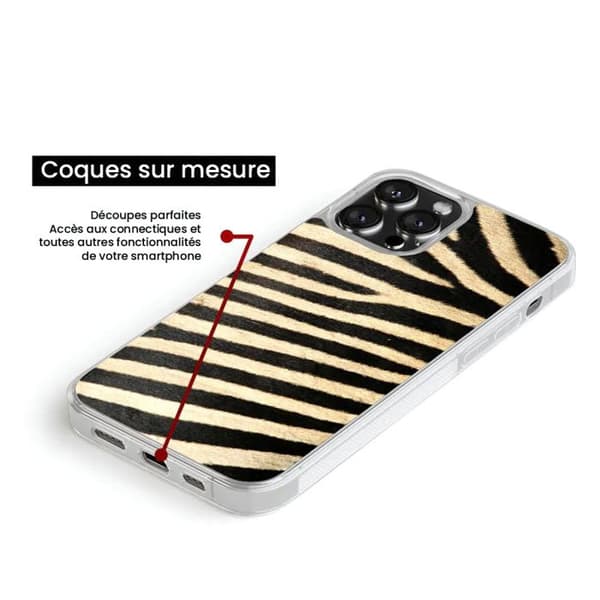 Silikonskydd med förstärkning, tryckt, kompatibel med Apple iPhone 13 Pro Zebra
