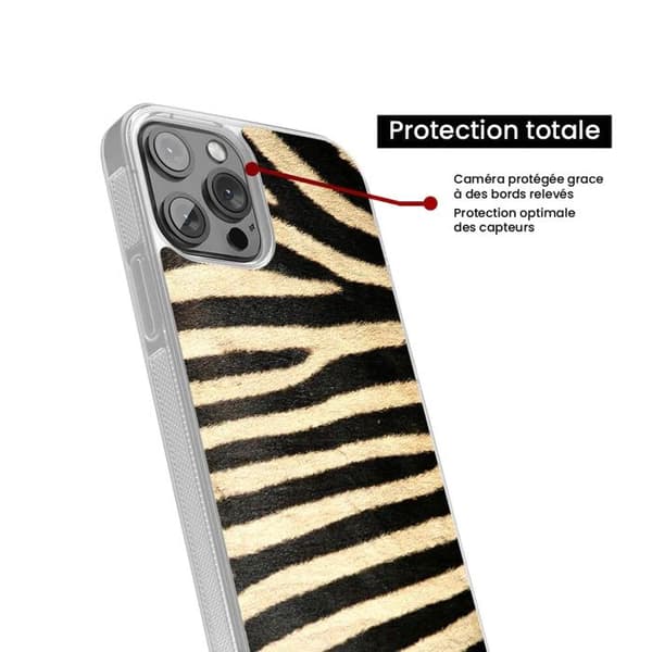 Silikonskydd med förstärkning, tryckt, kompatibel med Apple iPhone 13 Pro Zebra