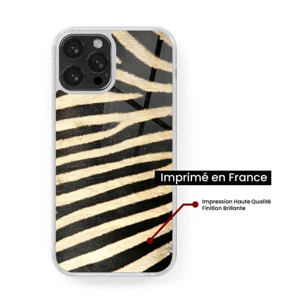 Silikonskydd med förstärkning, tryckt, kompatibel med Apple iPhone 13 Pro Zebra