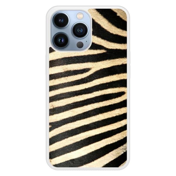 Silikonskydd med förstärkning, tryckt, kompatibel med Apple iPhone 13 Pro Zebra