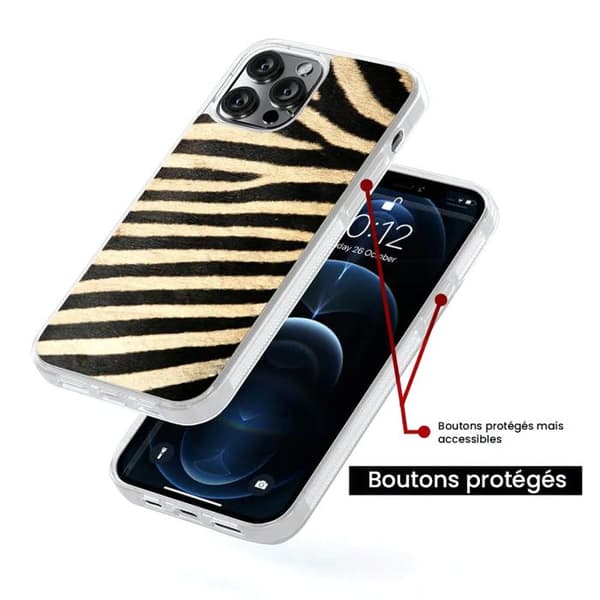 Coque i svetsad silikon som är kompatibel med Apple iPhone 16 Pro Max Zebra