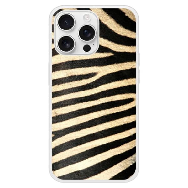 Coque i svetsad silikon som är kompatibel med Apple iPhone 16 Pro Max Zebra