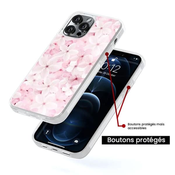 Siliconöverdrag med förstärkning och tryck för Samsung Galaxy S24 Ultra Sakura