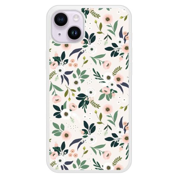 Siliconeförstärkt tryckt skal kompatibelt med Apple iPhone 15 Plus Blommor