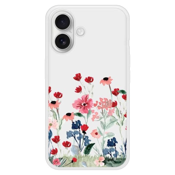 Fodral i förstärkt silikon med tryck kompatibel med Apple iPhone 16 Plus Vår i blommor