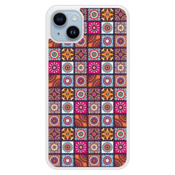 Silikonskal med förstärkt tryck kompatibel med Apple iPhone 14 Plus Patchwork Mandala