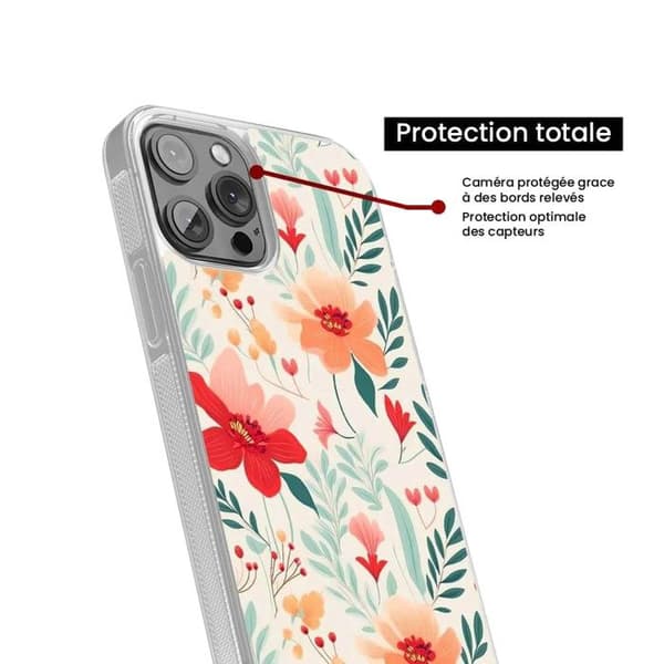 Siliconeförstärkt tryckt skal kompatibelt med Apple iPhone 13 Pro Blomvägg