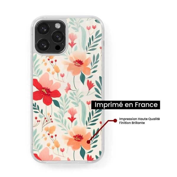 Siliconeförstärkt tryckt skal kompatibelt med Apple iPhone 13 Pro Blomvägg