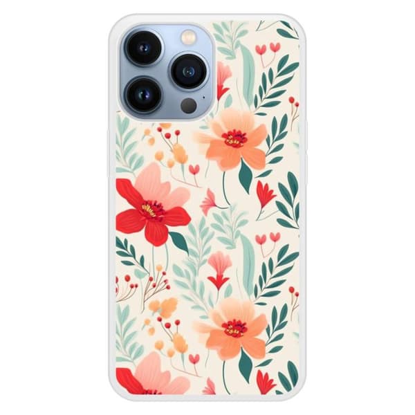 Siliconeförstärkt tryckt skal kompatibelt med Apple iPhone 13 Pro Blomvägg