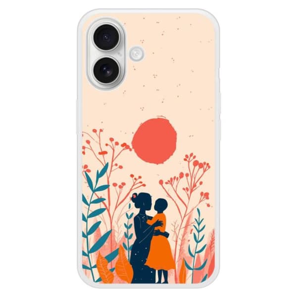 Silikonskal med förstärkning, tryckt, kompatibel med Apple iPhone 16 Plus, Ömhetens vind.