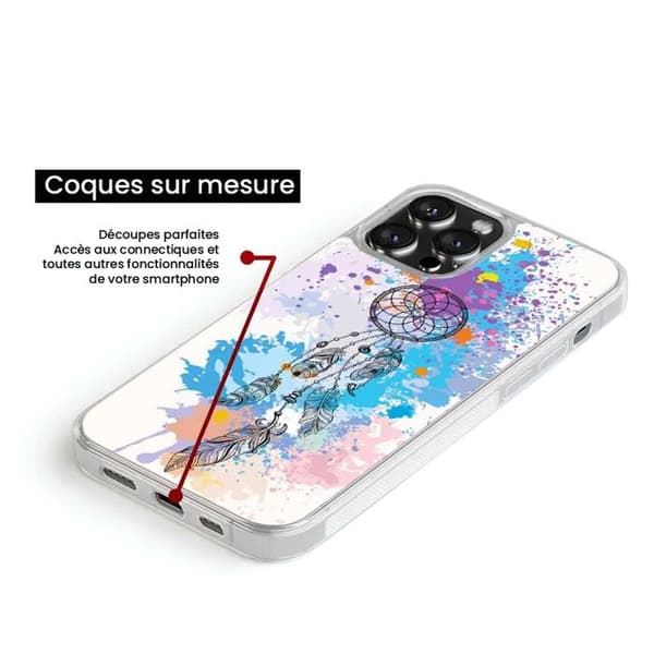 Siliconeförstärkt tryckt skal kompatibelt med Apple iPhone 16 Pro Max Dreamcatcher Color