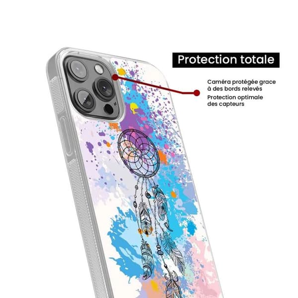 Siliconeförstärkt tryckt skal kompatibelt med Apple iPhone 16 Pro Max Dreamcatcher Color