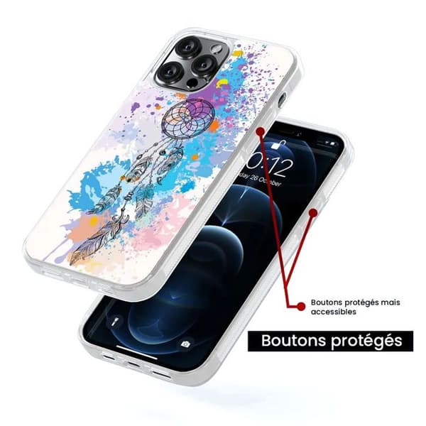 Siliconeförstärkt tryckt skal kompatibelt med Apple iPhone 16 Pro Max Dreamcatcher Color