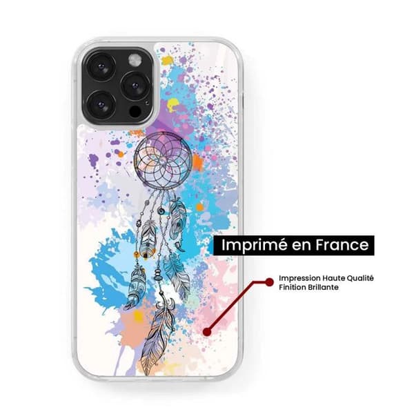 Siliconeförstärkt tryckt skal kompatibelt med Apple iPhone 16 Pro Max Dreamcatcher Color
