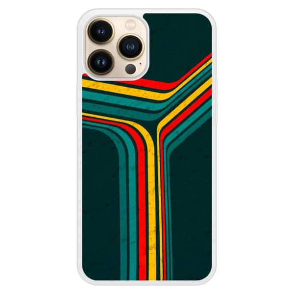 Coque i silikon med förstärkta tryck kompatibel med Apple iPhone 13 Pro Max Retro linjer
