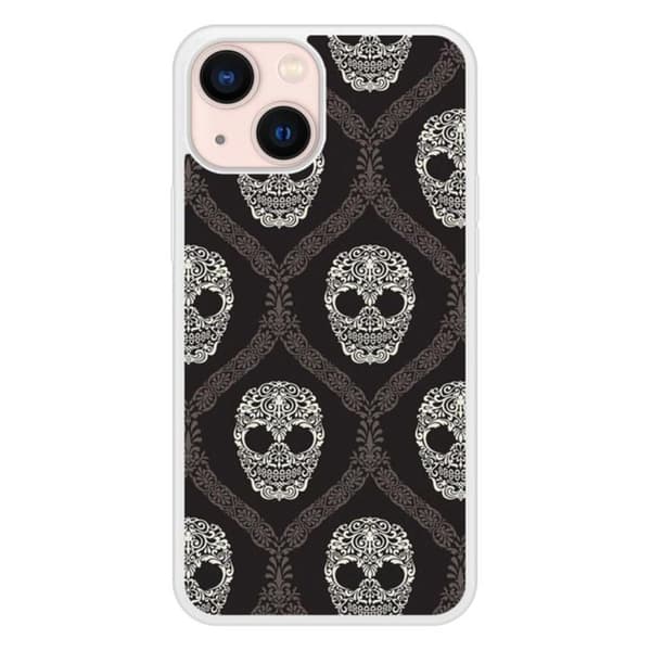Siliconfodral med förstärkt tryck kompatibel med Apple iPhone 13 Mini Blomskalle