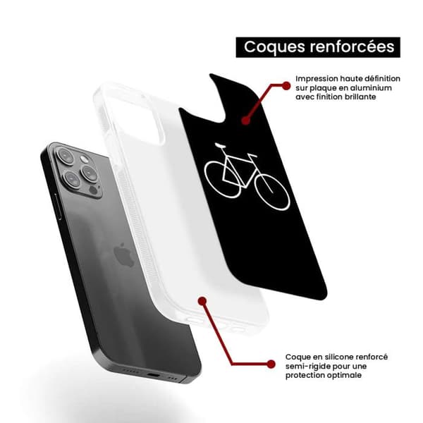 Förstärkt silikonfodral med tryck, kompatibelt med Apple iPhone 15 Pro Max Bike Hipster