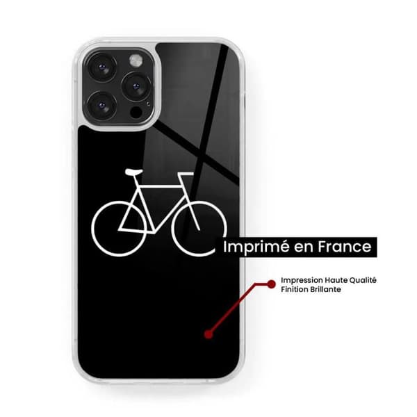 Förstärkt silikonfodral med tryck, kompatibelt med Apple iPhone 15 Pro Max Bike Hipster