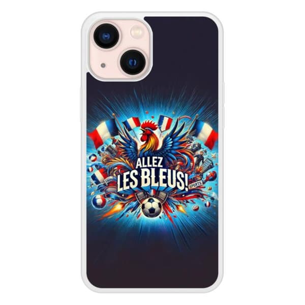 Förstärkt silikonfodral med tryck kompatibelt med Apple iPhone 13 Mini Heja blåa!