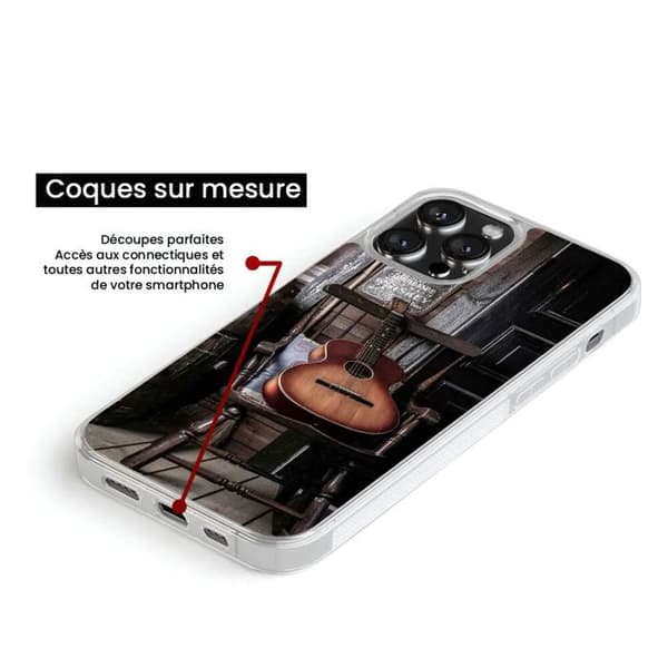 Siliconförstärkt tryckt fodral kompatibelt med Apple iPhone 13 Pro Gitarr