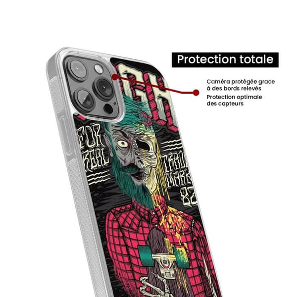 Reinforcerad silikonskal med tryck, kompatibel med Apple iPhone 14 Plus Skull Urgh