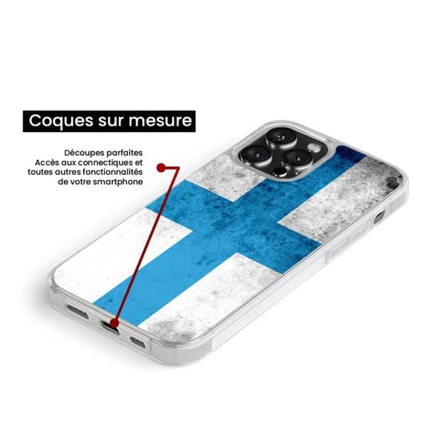 Skyddshölje i förstärkt silikon med tryck, kompatibelt med Apple iPhone 13 Pro Max, Marseille Flagga