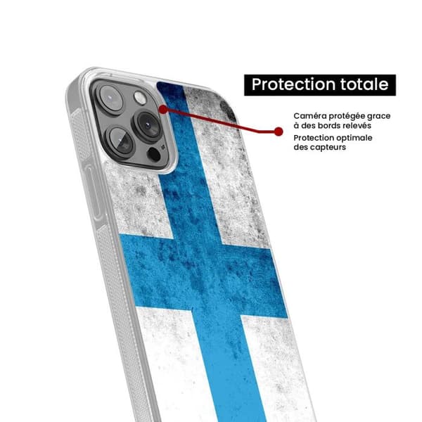 Skyddshölje i förstärkt silikon med tryck, kompatibelt med Apple iPhone 13 Pro Max, Marseille Flagga