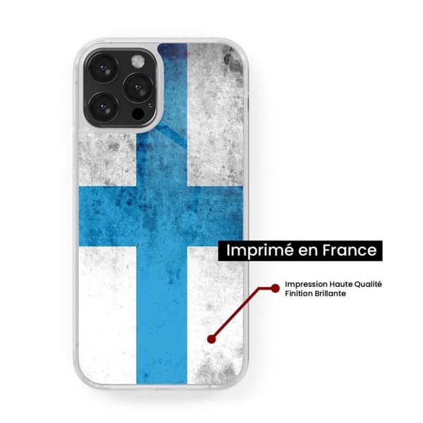 Skyddshölje i förstärkt silikon med tryck, kompatibelt med Apple iPhone 13 Pro Max, Marseille Flagga