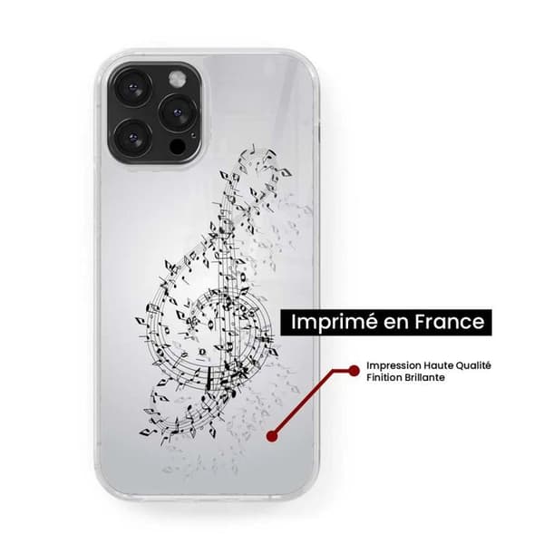 Siliconstöttålig skal med tryck kompatibel med Apple iPhone 15 Pro Max Noternas vals