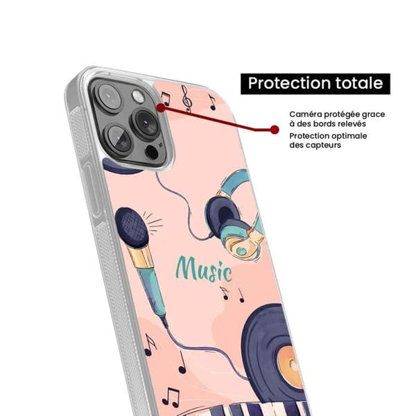 Förstärkt silikonfodral med tryck kompatibel med Apple iPhone 13 Färgamatchning