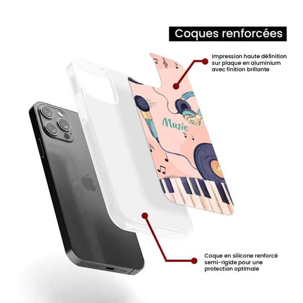 Förstärkt silikonfodral med tryck kompatibel med Apple iPhone 13 Färgamatchning