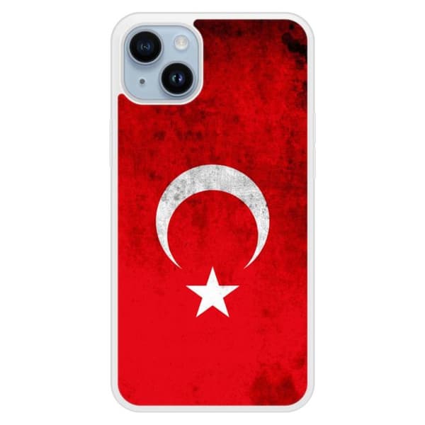 Siliconförstärkt tryckt skal kompatibelt med Apple iPhone 14 Plus Turkiets flagga