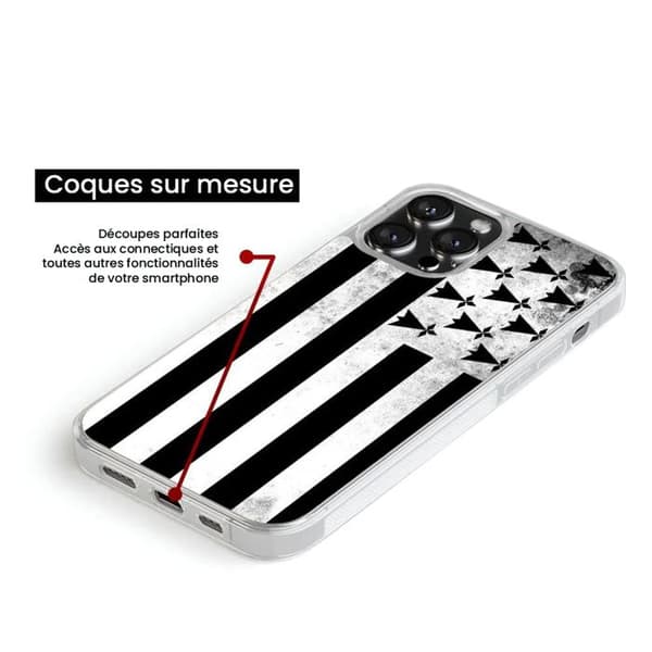 Skyddande silikonskal med tryck kompatibelt med Apple iPhone 13 Pro Max Bretagneflagga