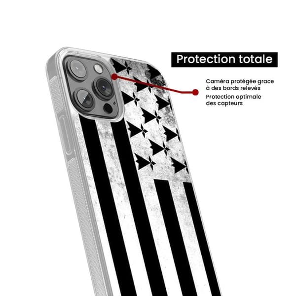 Skyddande silikonskal med tryck kompatibelt med Apple iPhone 13 Pro Max Bretagneflagga