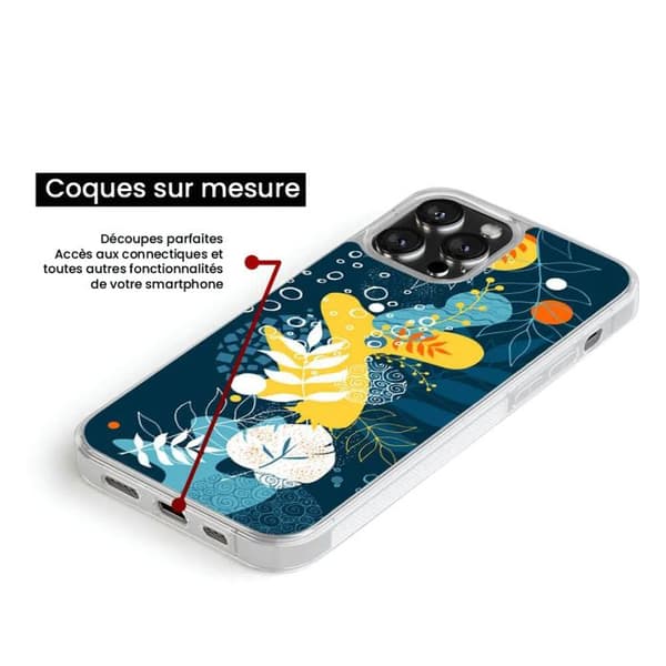 Skyddande silikonfodral med tryck, kompatibelt med Apple iPhone 16 Pro, havblommor