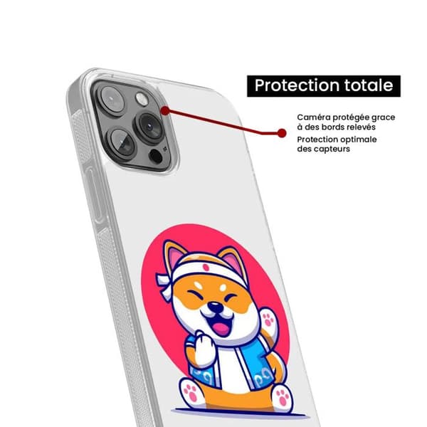 Siliconförstärkt skal med tryck kompatibelt med Apple iPhone 15 Pro Shiba ninja
