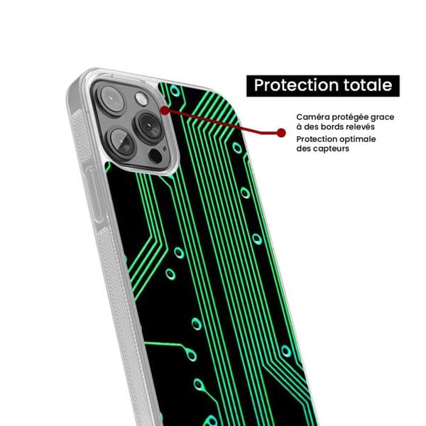 Silikonfodral med förstärkt tryck kompatibel med Apple iPhone 14 Plus Geek-kretstextur