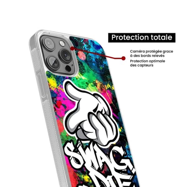 Siliconförstärkt tryckt skal kompatibelt med Apple iPhone 14 Pro Max Swag or die