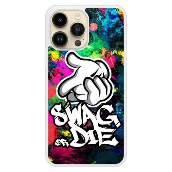 Siliconförstärkt tryckt skal kompatibelt med Apple iPhone 14 Pro Max Swag or die