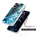 Miniatyrbild 5 av 6: Förstärkt silikonfodral med tryck kompatibelt med Apple iPhone 16 Pro Max Marmor Blå Glittrig